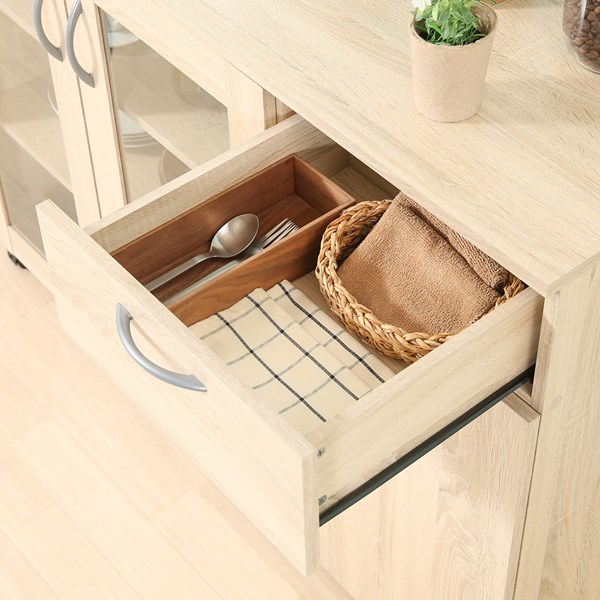 不二貿易 キッチン収納キャビネット 115×40 6538 商品コード99904【代引・日時指定・キャンセル不可・北海道沖縄離島配送不可】 -お取リ寄せ-