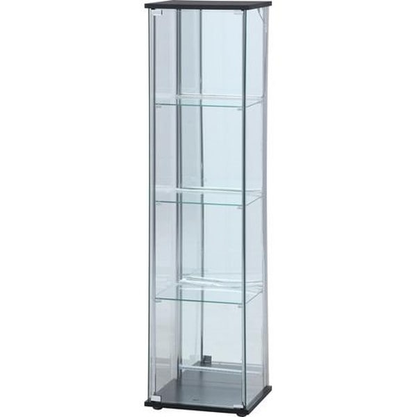 不二貿易 ガラスコレクションケース 4段(背面ミラー) LED TMG-G21 BK 商品コード99491【代引・日時指定・キャンセル不可・北海道沖縄離島配送不可】 -お取リ寄せ-