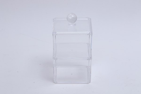不二貿易 PSコスメ収納 蓋ツキ小物入レ2段 6019B 商品コード14378【代引・日時指定・キャンセル不可・北海道沖縄離島配送不可】 -お取リ寄せ-