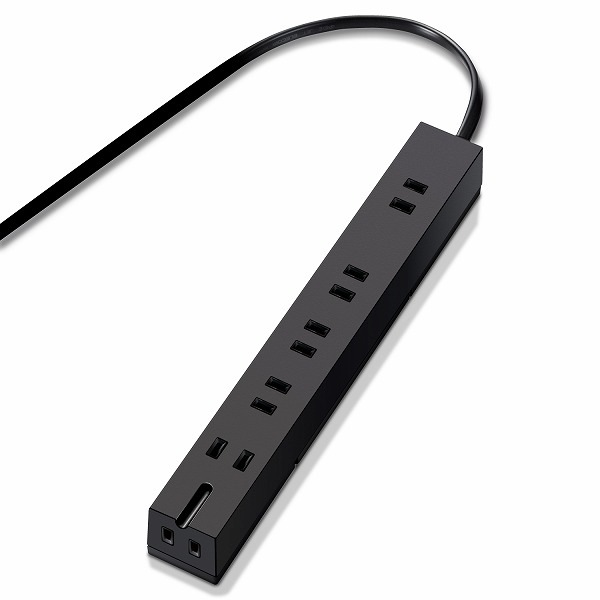 ELECOM エレコム T-KF01-2610BK 回転機能タップ 6個口(内3ピン1) 1m ブラック 【キャンセル不可・北海道沖縄離島配送不可】