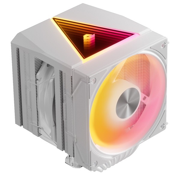 upHere デュアルファン空冷CPUクーラー UE2 Elite TC8 白 RGB対応 【キャンセル不可・北海道沖縄離島配送不可】