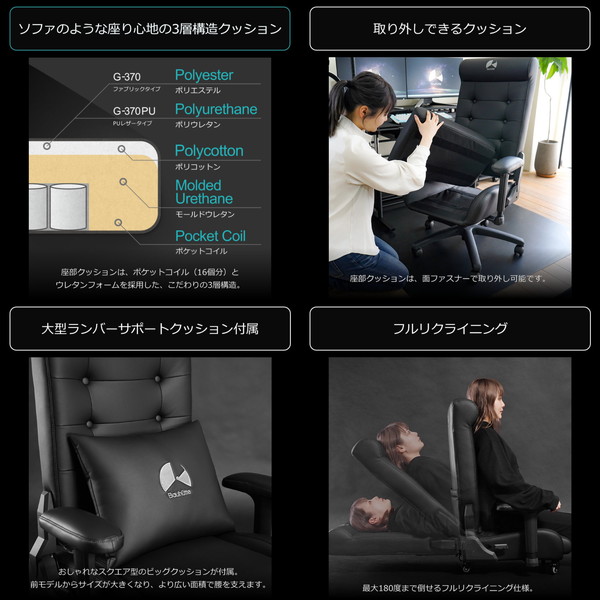 Bauhutte バウヒュッテ ゲーミングソファ座椅子 GX-370-WH ホワイト ファブリックタイプ ポケットコイル内蔵 -メーカー直送- ※メーカー在庫残りわずか