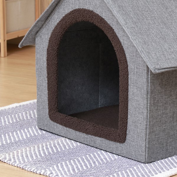 不二貿易 ペットハウス 三角屋根 Lサイズ GY RU0328-3 商品コード53717【代引・日時指定・キャンセル不可・北海道沖縄離島配送不可】 -お取リ寄せ-