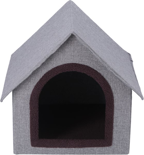 不二貿易 ペットハウス 三角屋根 Lサイズ GY RU0328-3 商品コード53717【代引・日時指定・キャンセル不可・北海道沖縄離島配送不可】 -お取リ寄せ-