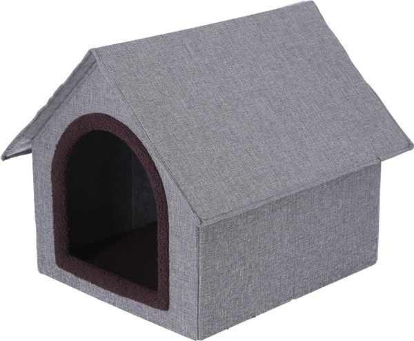 不二貿易 ペットハウス 三角屋根 Lサイズ GY RU0328-3 商品コード53717【代引・日時指定・キャンセル不可・北海道沖縄離島配送不可】 -お取リ寄せ-