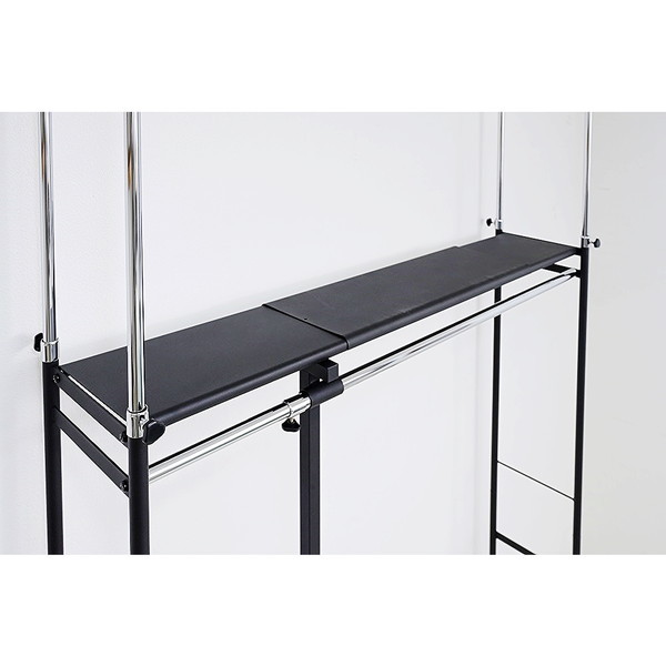 ツッパリクローゼットハンガーラック(奥行30cmハイタイプ) ワイド SK-80H W(BK) ブラック 黒 壁面収納 つっぱり棒 -お取り寄せ品-【代引・日時指定・北海道沖縄離島配送不可】 エスエイ企画 0176-4562441971883-ds