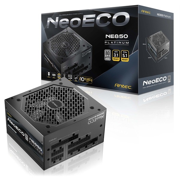 Antec ATX 3.1�б� �Ÿ���˥å� NE850 PLATINUM ATX 3.1 �Ų� 120 mm�ե������ ����140 mm ����ѥ��� 80PLUS PLATINUM 12VHPWR�����֥���° 10ǯ�ݾ� �ڥ���󥻥��Բġ��̳�ƻ����Υ�������Բġ�