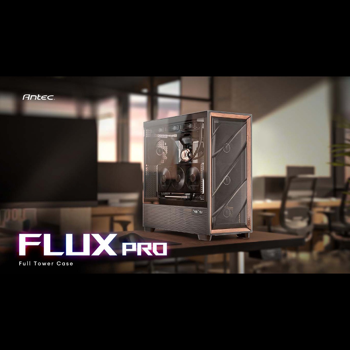 ANTEC ��ѷ��ե륿�PC������ FLUX PRO BLACK �������饹�ѥͥ�+�ں���� ��ѥե������12�� �ڥ���󥻥��Բġ��̳�ƻ����Υ�������Բġ�