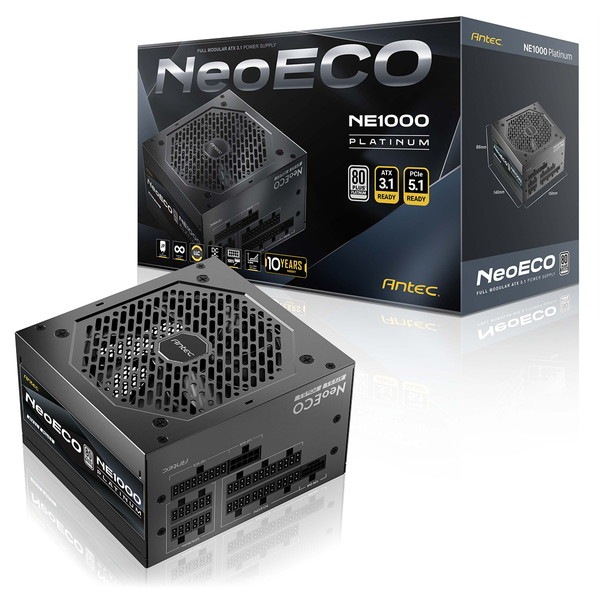 Antec ATX 3.1�б� �Ÿ���˥å� NE1000 PLATINUM ATX 3.1 �Ų� 120 mm�ե������ ����140 mm ����ѥ��� 80PLUS PLATINUM 12VHPWR�����֥���° 10ǯ�ݾ� �ڥ���󥻥��Բġ��̳�ƻ����Υ�������Բġ�