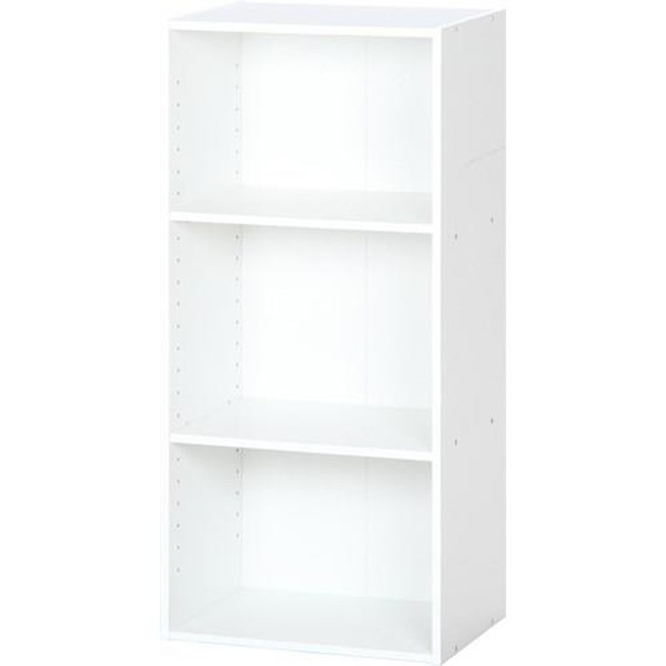 不二貿易 カラーボックス 可動棚3段 WH TKD022 商品コード96601【代引・日時指定・キャンセル不可・北海道沖縄離島配送不可】 -お取リ寄せ-