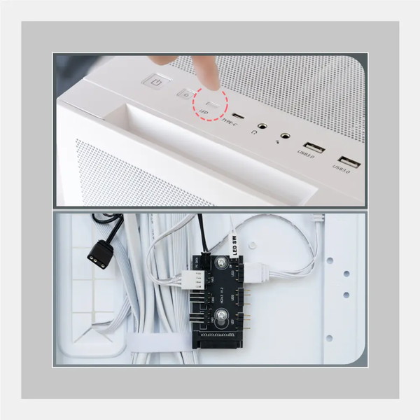 OWLTECH ������ƥå� ATX�ߥɥ륿�PC������ �ġ���쥹�߷� ARGB LED�ե����3 USB3.0 Type-C�ݡ��ȡ�1 ɸ����� OWL-PC4502-WH �ڥ���󥻥��Բġ��̳�ƻ����Υ�������Բġ� -������-