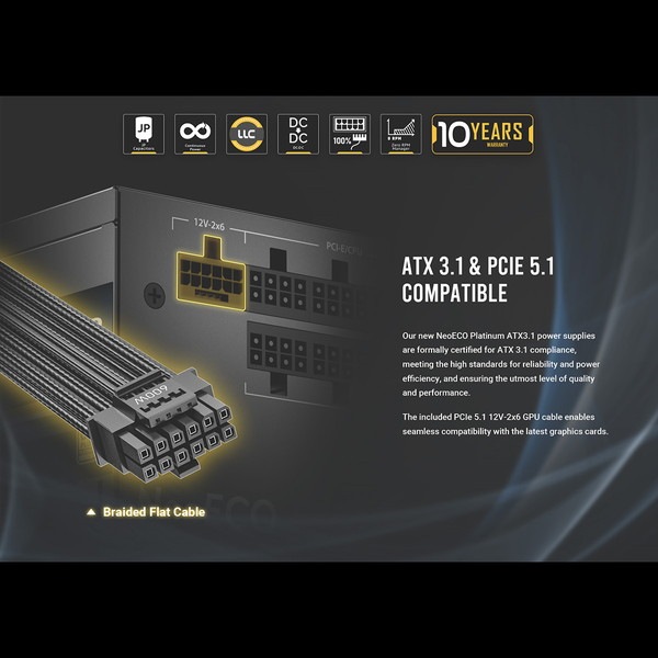 Antec ATX 3.1�б� �Ÿ���˥å� NE1200 PLATINUM ATX 3.1 �Ų� 120 mm�ե������ ����140 mm ����ѥ��� 80PLUS PLATINUM 12VHPWR�����֥���° 10ǯ�ݾ� �ڥ���󥻥��Բġ��̳�ƻ����Υ�������Բġ�