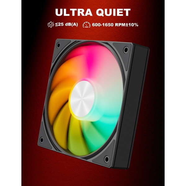 upHere ケースファン U3KC1 黒 RGB対応 【キャンセル不可・北海道沖縄離島配送不可】