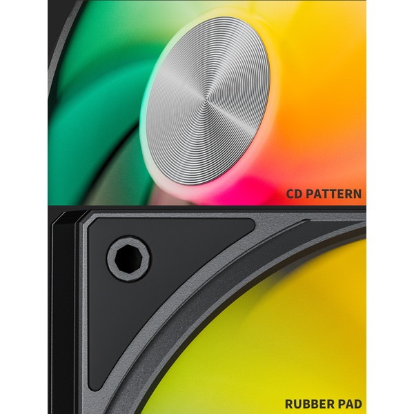 upHere ケースファン U3KC1 黒 RGB対応 【キャンセル不可・北海道沖縄離島配送不可】