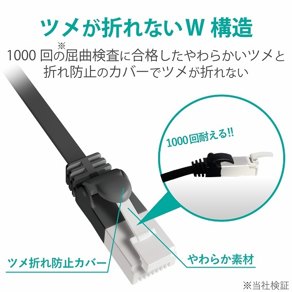 ELECOM ���쥳�� LD-GFAT/BK50 LAN�����̎ގ� CAT6A��� ���ޤ��ɻ� �̎׎��� 5.0m �̎ގ׎��� �ڥ���󥻥��Բġ��̳�ƻ����Υ�������Բġ�