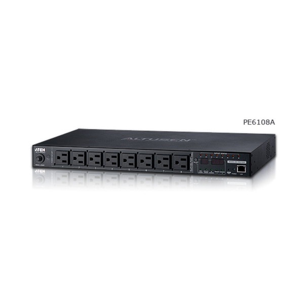 ATEN �Ÿ���¬��������ǽ��ܥ�å��ޥ����PDU (1U / 100V / 15A / NEMA������ 8�ݡ��� ) PE6108A�ڥ���󥻥��Բġ��̳�ƻ����Υ�������Բġ�-������-