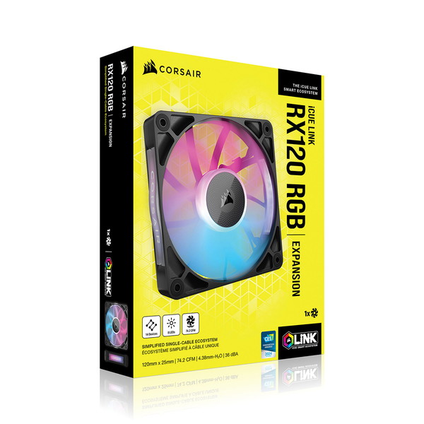 CORSAIR コルセア iCUE LINK RX120 RGB CO-9051017-WW 120mm 増設用単品ファン ブラック 黒 【キャンセル不可・北海道沖縄離島配送不可】