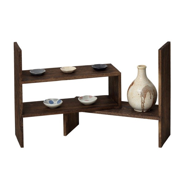 クロシオ 焼桐 スライドディスプレイラック 64855 【代引・日時指定・キャンセル不可・北海道沖縄離島配送不可】 -お取り寄せ-