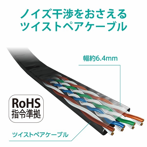 ELECOM ���쥳�� LD-GFAT/BK70 LAN�����̎ގ� CAT6A��� ���ޤ��ɻ� �̎׎��� 7.0m �̎ގ׎��� �ڥ���󥻥��Բġ��̳�ƻ����Υ�������Բġ�