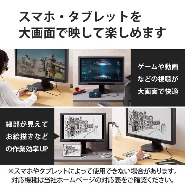 ELECOM エレコム MPA-CHDMI20BK 変換ケーブル USB Type-C to HDMI 2m ミラーリング対応 ストリーミング対応 60Hz 【 Macbook ・ iPad 他】 ブラック【キャンセル不可・北海道沖縄離島配送不可】