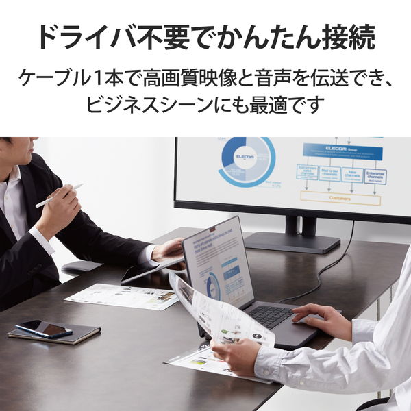 ELECOM エレコム MPA-CHDMI20BK 変換ケーブル USB Type-C to HDMI 2m ミラーリング対応 ストリーミング対応 60Hz 【 Macbook ・ iPad 他】 ブラック【キャンセル不可・北海道沖縄離島配送不可】