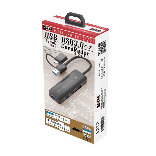 AREA �ޥ�������ץ��� TRIPLE RANGERS �դ��ĥݡ��� SD-UCRH2 USB3.0/SD������/MicroSD�������б� TypeC/USB��³ ��°������ܥǥ� �����ꥢ �ڥ���󥻥��Բġ��̳�ƻ����Υ�������Բġ� -������-