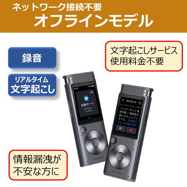 iFLYTEK �����ե饤�ƥå� AI�饤�ƥ��󥰥쥳������ VOITER SR302PRO���ڥ���󥻥��Բġ��̳�ƻ����Υ�������Բġ� -������-