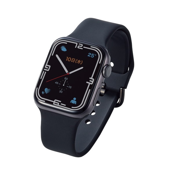 ELECOM ���쥳�� AW-45BDSCLBK ���åץ륦���å� �Х�� �٥�� SE / Series 7 / 6 / 5 / 4 / 3 / 2 / 1 [ 45mm 44mm 42mm ] ���ꥳ�� ���󥰥����� �֥�å��ڥ���󥻥��Բġ��̳�ƻ����Υ�������Բġ�