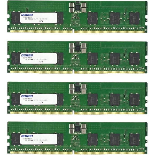 ADTEC DDR5-4800 RDIMM 80bit 64GB(2Rx4)��4���� ADS4800D-R64GDAT4 ECC Registered PC5-38400 ���ߥ��� �������� ������ơ�������� 6ǯ�ݾ� ���ɥƥå���Ǽ���׳�ǧ������󥻥��Բġ��̳�ƻ����Υ�������Բġ� -������- 