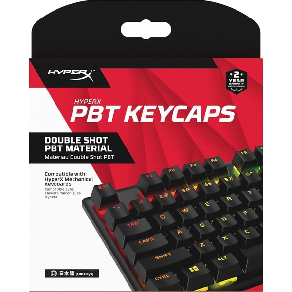 HyperX キーキャップ HyperX PBT Keycaps Full Key Set 日本語配列 108キー ブラック 519P1AA#ABJ 【キャンセル不可・北海道沖縄離島配送不可】 -お取り寄せ-