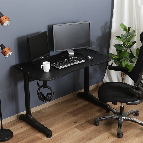 不二貿易 GAMING DESK XeNO(ゼノ)イージー01 FULL BK AA-1802 商品コード38130【代引・日時指定・キャンセル不可・北海道沖縄離島配送不可】 -お取リ寄せ-