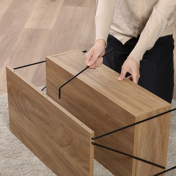 不二貿易 EZBOワイヤー TVラック OAK NA 商品コード77570【代引・日時指定・キャンセル不可・北海道沖縄離島配送不可】 -お取リ寄せ-