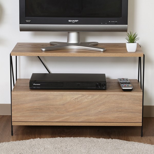 不二貿易 EZBOワイヤー TVラック OAK NA 商品コード77570【代引・日時指定・キャンセル不可・北海道沖縄離島配送不可】 -お取リ寄せ-