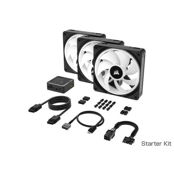 Corsair ���륻�� �������ե���(iCUE Link) iCUE LINK QX140 RGB, 140mm Magnetic Dome RGB Fan, Starter Kit CO-9051004-WW�ڥ���󥻥��Բġ��̳�ƻ����Υ�������Բġ� -������-