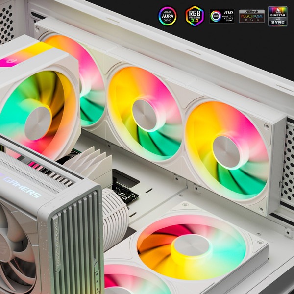 upHere 3連ケースファン U3TC3 白 RGB対応 【キャンセル不可・北海道沖縄離島配送不可】