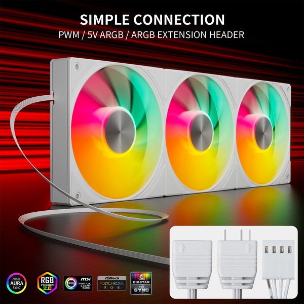 upHere 3連ケースファン U3TC3 白 RGB対応 【キャンセル不可・北海道沖縄離島配送不可】