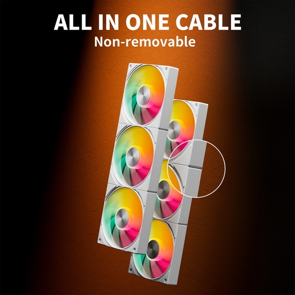 upHere 3連ケースファン U3TC3 白 RGB対応 【キャンセル不可・北海道沖縄離島配送不可】