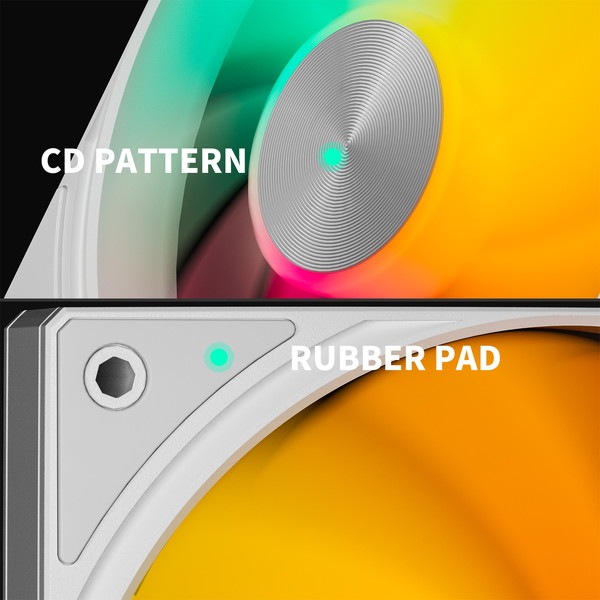 upHere 3連ケースファン U3TC3 白 RGB対応 【キャンセル不可・北海道沖縄離島配送不可】