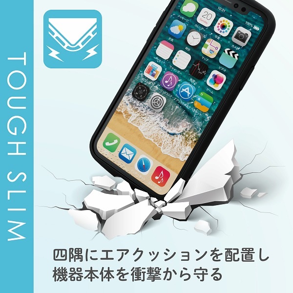 ELECOM ���쥳�� PM-A19BTSLFCBK iPhone 11 Pro TOUGH SLIM LITE �̎ڎ��ю��׎� �̎ގ׎��� �ڥ���󥻥��Բġ��̳�ƻ����Υ�������Բġ�