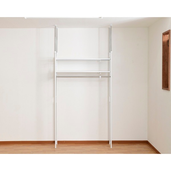 超頑丈ツッパリフレキシブルラック スーパーワイド SF-702SW(WH) ホワイト 白 壁面収納 ハンガーラック つっぱり棒 頑丈 -お取り寄せ品-【代引・日時指定・北海道沖縄離島配送不可】 エスエイ企画 0176-4562441971517-ds