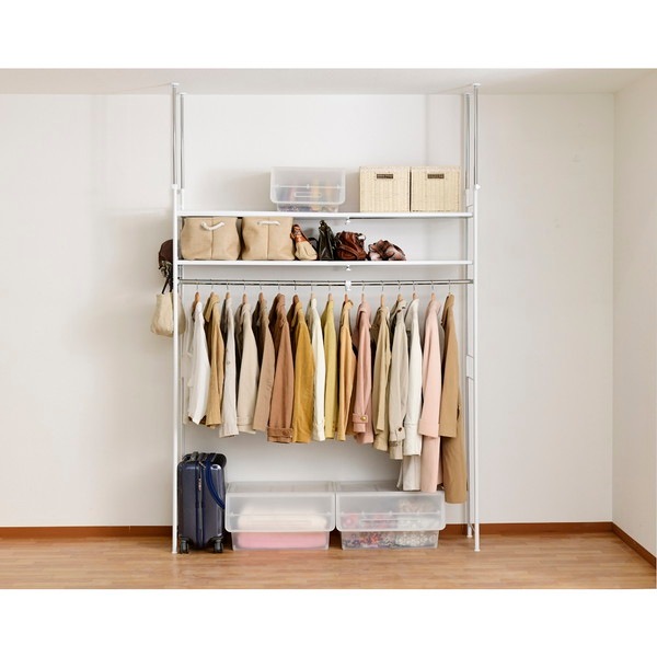 超頑丈ツッパリフレキシブルラック スーパーワイド SF-702SW(WH) ホワイト 白 壁面収納 ハンガーラック つっぱり棒 頑丈 -お取り寄せ品-【代引・日時指定・北海道沖縄離島配送不可】 エスエイ企画 0176-4562441971517-ds