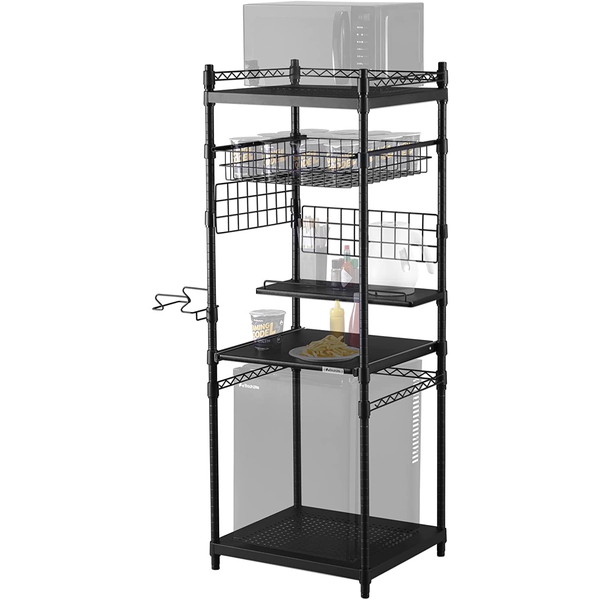 Bauhutte バウヒュッテ デスク飯パントリー BHS-550PA デスクでおいしいご飯を スライド天板付属 ゴミ袋ホルダー付き ブラック 【代引・日時指定・キャンセル不可・北海道沖縄離島配送不可】 -メーカー直送- ※メーカー在庫欠品中