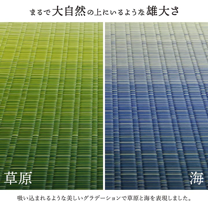 イケヒコ 敷物 花ござ 国産 純国産 日本製 い草 掛川織 モダン 抗菌防臭 自然素材 海 ブルー 江戸間2畳 約174×174cm 1080330040202【代引き不可】【北海道沖縄離島は配送不可】-お取り寄せ品-