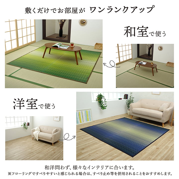 イケヒコ 敷物 花ござ 国産 純国産 日本製 い草 掛川織 モダン 抗菌防臭 自然素材 海 ブルー 江戸間2畳 約174×174cm 1080330040202【代引き不可】【北海道沖縄離島は配送不可】-お取り寄せ品-