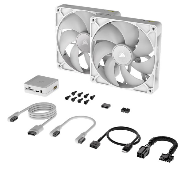 CORSAIR ���륻�� iCUE LINK RX140 RGB WHITE Dual Fan Kit CO-9051024-WW 140mm ɸ��2�����ꥭ�å� �ۥ磻�� �� �ڥ���󥻥��Բġ��̳�ƻ����Υ�������Բġ�