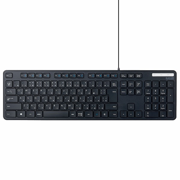 ELECOM エレコム TK-FCM108KBK 有線キーボード 薄型 メンブレン式 抗菌 フルサイズ ブラック 【キャンセル不可・北海道沖縄離島配送不可】