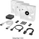 Corsair ���륻�� �������ե���(iCUE Link) iCUE LINK QX140 RGB WHITE, 140mm Magnetic Dome RGB Fan, Starter Kit CO-9051008-WW�ڥ���󥻥��Բġ��̳�ƻ����Υ�������Բġ� -������-