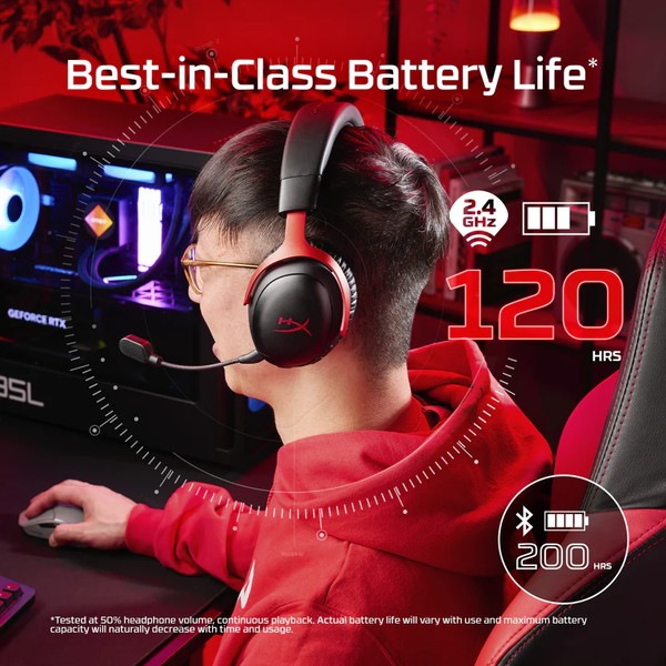 HyperX Cloud III S Wireless (Black/Red) �磻��쥹�����ߥ󥰥إåɥ��å� �Хåƥ꡼����120���� 2.4GHz�ϥ��ѡ����å��� �����ߥ� �إåɥ��å� �����ߥ󥰥إåɥۥ� �إåɥۥ� pc ps5 ps4 ̵�� Bluetooth �֥�å���å� A59Z0AA �ڥ���󥻥��Բġ��̳�ƻ����Υ�������Բġ� -������-