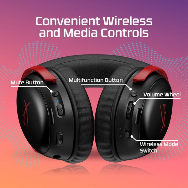 HyperX Cloud III S Wireless (Black/Red) �磻��쥹�����ߥ󥰥إåɥ��å� �Хåƥ꡼����120���� 2.4GHz�ϥ��ѡ����å��� �����ߥ� �إåɥ��å� �����ߥ󥰥إåɥۥ� �إåɥۥ� pc ps5 ps4 ̵�� Bluetooth �֥�å���å� A59Z0AA �ڥ���󥻥��Բġ��̳�ƻ����Υ�������Բġ� -������-