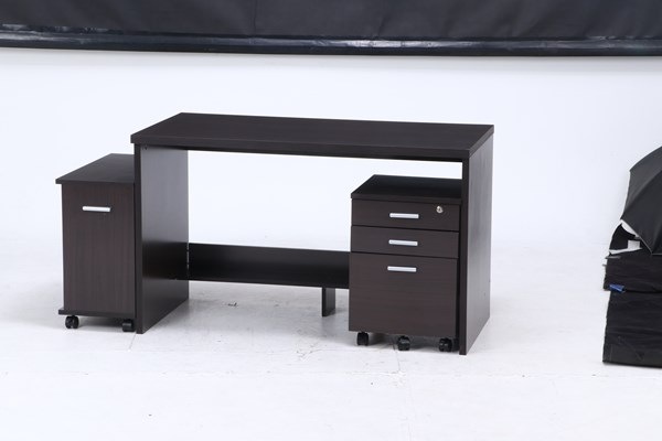 不二貿易 デスク3点セット BR 商品コード99257【代引・日時指定・キャンセル不可・北海道沖縄離島配送不可】 -お取リ寄せ-